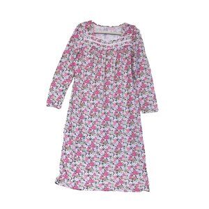 Croft & Barrow S Floral Knit Nightgown Sleepwear Long Sleeve Pink Purple
